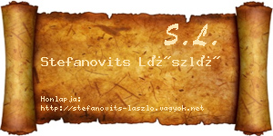 Stefanovits László névjegykártya