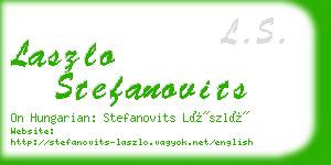 laszlo stefanovits business card